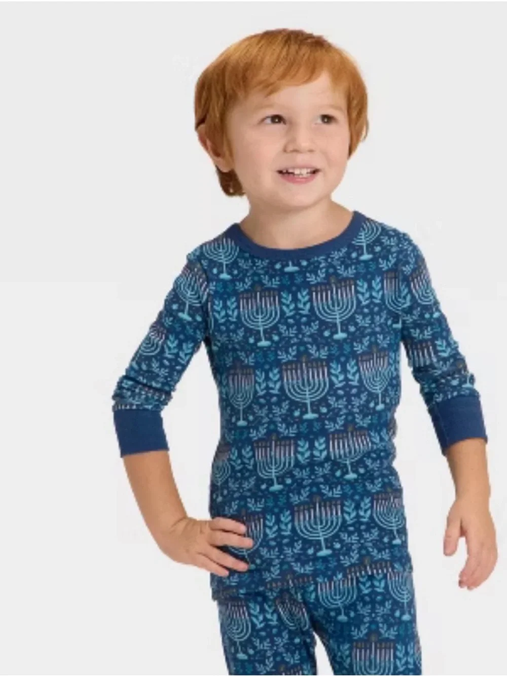 Hanukkah Toddler 2-Piece Pajama Set with Menorah Print